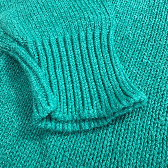 VTG EastWind by Alps Teal Knit Sweater W/ Sailboat Design Crew Nautical Style M - Picture 15 of 16